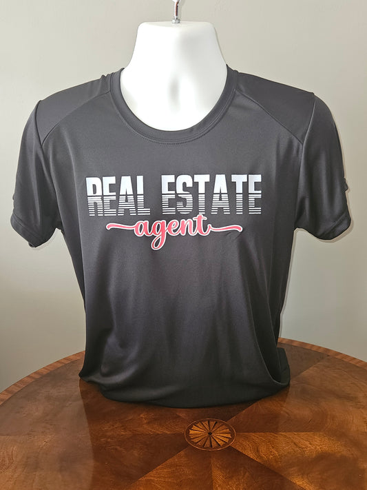 ”Real Estate Agent”  Real Estate Short Sleeve Ladies T-Shirt (Moisture Wicking)